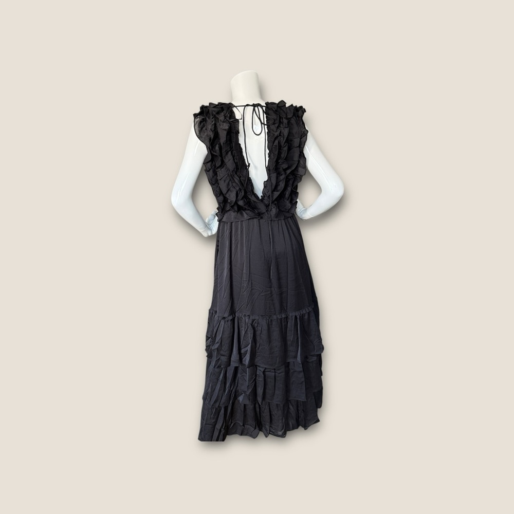 Sweet lemon black  Layered/Tiered V-Neck Dress. Size L - Picture 7 of 7